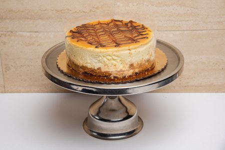savor the classic flavor of a NY-style caramel cheesecake at Mia's Bakery.