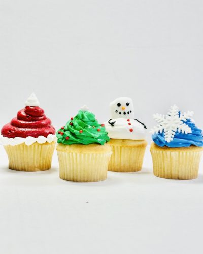 savor the classic flavor of Christmas cupcakes at Mia's Bakery.