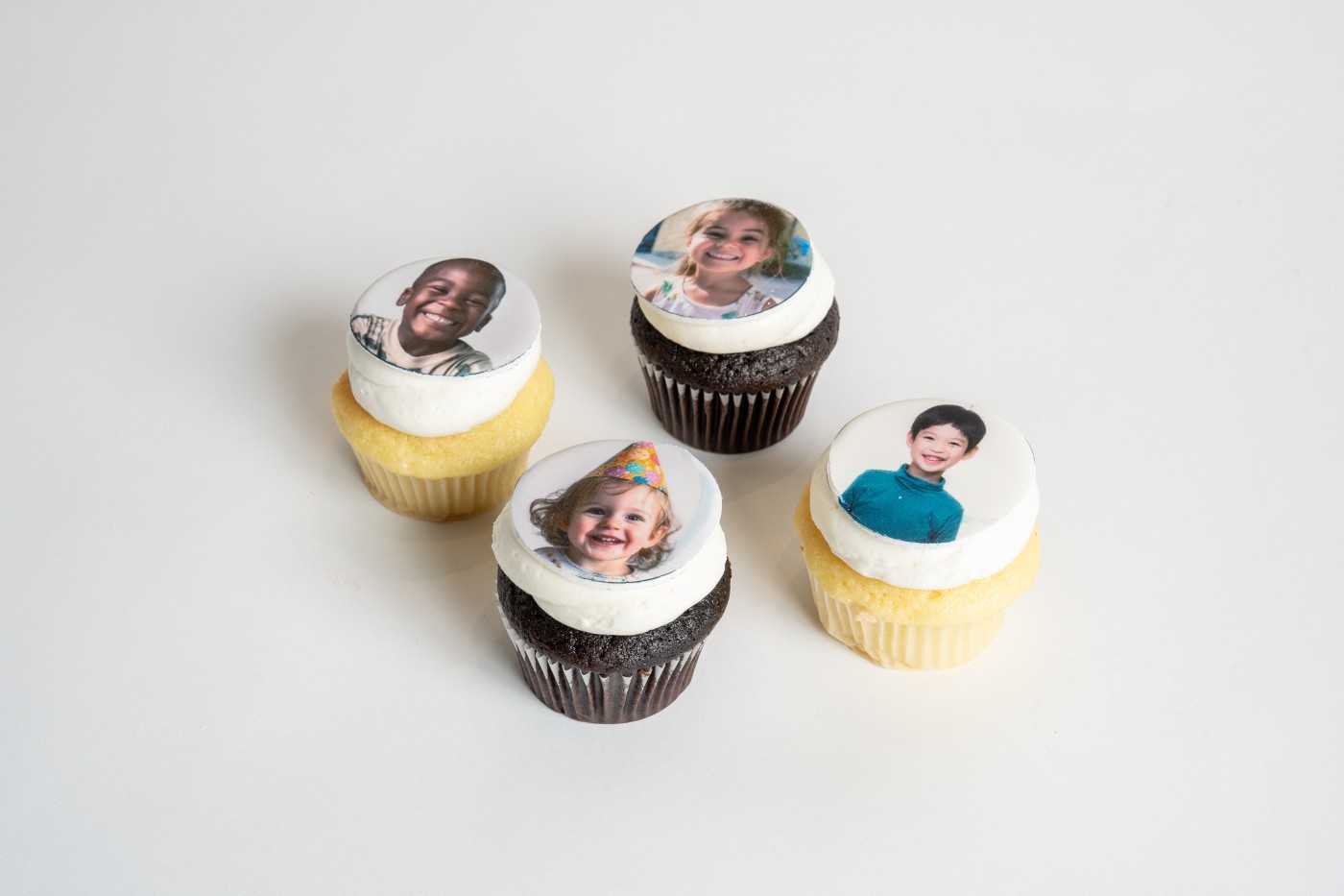 Edible Image Cupcakes savor the classic flavor of edible image cupcakes at Mia's Bakery.